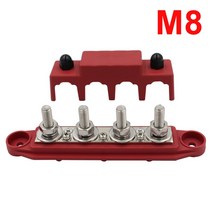 차 캠핑카 부품M8/M10 RV 선박 버스 바 고전류 배선 스터드 레드/블랙 4 배전 블록 1/2 개, 01 M8-Red