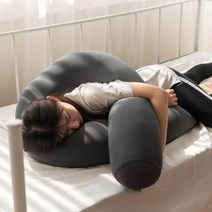 쫀득 마약 바디필로우 안고자는 베개 롱쿠션 대형쿠션 임산부베개, 그레이
