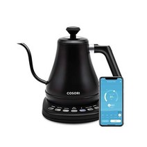 COSORI 전기 구스넥 커피 주전자 드립 멀티 포트 스마트 블루투스, 0.8L_Black-Stainless Steel