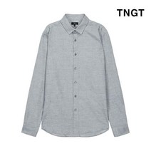 TNGT 95 사이즈 그레이 단색 면 캐주얼셔츠