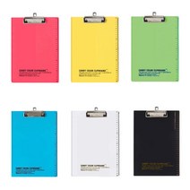 희망화일 캔디 클립보드-칼라 클립 서류판 레버 메뉴판 레포트화일 사무용, 1개, 검정