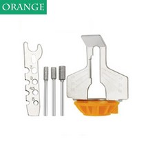체인톱날 엔진톱날 전기톱 톱날 체인톱 연삭기기 엔진톱 연마기기 미니 샤프닝 도구 전기 그라인더 폴리싱 어태치먼트 세트 톱 체인 툴 드릴 로터리 액세서리, Orange, 01 Orange