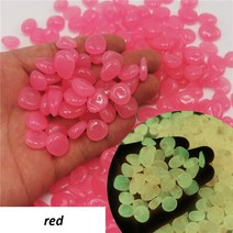 정자 원두막 조립식 정원 차광막 50/100Pcs 어두운 정원에서 자갈 보도 정원 테라스 잔디 정원 파티오 물고기 탱크 수족관 장식 글로우 스톤, [02] 100Pcs, [09] Red