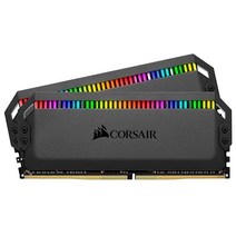 CORSAIR 도미네이터 플래티넘 RGB 블랙 16GB 2개 (총 32GB) DDR4 3600 (PC4-28800) C18 1.35V AMD 최적화 메모리, Black_3600 MHz