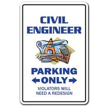 Civil Engineer Parking Aluminum Sign Surveying Tools rulers ASCE Professor Highway | Indoor/Outdoor, 1