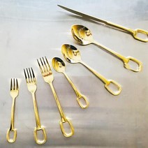 골드 커트러리 양식기 세트 디너나이프 24cm, 색상