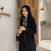 폴리에스터 트렌치코트 클래식 벨티드 여자