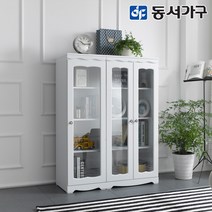 동서가구 네오 라나델 1300 낮은 진열장 유리장 장식장 600 NEO1308, 화이트
