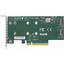슈퍼마이크로 Supermicro AOC-SLG3-2M2 PCIe 추가 카드 최대 2개의 NVMe SSD용 589158