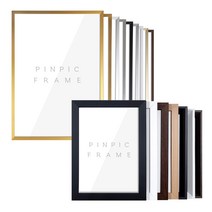 알루미늄 & 우드 나무 액자 프레임 38종 A1 A2 A3 A4 사이즈 벽걸이 탁상용, 무광 알루미늄 - 화이트, A2(420x594mm)