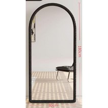 크림윈드 대형거울 쇼핑몰거울 아치전신거울 피팅거울 드레스룸전신거울, 아치블랙- 180x80