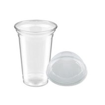 워너비커피 92파이 페트 무인쇄 아이스 컵 + 돔형 뚜껑 세트 591ml (20온스), 100개입, 1세트