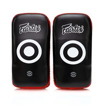 [정품] Fairtex Muay Thai MMA 킥복싱 트레이닝 커브 킥 패드 매우 두꺼운 (한 쌍) 284578, Black/White