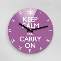 KEEP CALM Radiant Orchid 무소음벽시계(대) KCR280-RPP, 1개