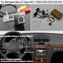 벤츠 호환 용품 자동차 후면보기 카메라 세트 메르세데스 E 클래스 W211 E200 E220 E240 E280 E300 E320 2002 2008 RCA 오리지널 스크린 호