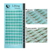 블레스 [다크브라운]리프팅볼륨래쉬 5D 러시안볼륨래쉬 속눈썹연장재료 닭발래쉬 컬러속눈썹, 1개, [다크브라운]컬종류-C컬/컬굵기-0.07/컬길이-9mm