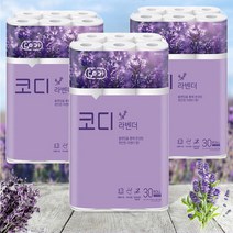 코디 고창 라벤더향 3겹데코 30M 30롤 x3팩바닐라향, 단품