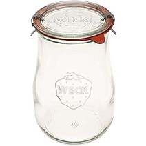 Weck Jars 튤립 병 1.5리터 사워 반죽 스타터 사워도우용 대형 유리 뚜껑 넓은 입구 통조림 보관사용 1병, 1 Jar