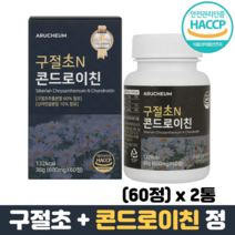 구절초 콘드로이친정 칼슘 보스웰리아 상어연골분말 우슬 초록입홍합 HACCP 관절영양제, 2통, 60정