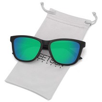 MEETSUN 여성용 남성용 편광 선글라스 클래식 레트로 디자이너 스타일 레오파드 프레임 / 브라운 그라데이션 렌즈 179920, Matte Black Frame / Green Mirr