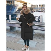 Tamina 롱 패딩 순색 긴 소매 면 흰 오리털 폴리에스테르