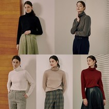 리베레츠 여성소프트터틀넥기모티셔츠5종세트 5종세트