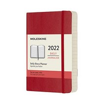 Moleskine Classic 12 Month 2022 Daily Planner 소프트 커버 포켓 (3.5 x 5.5) 스칼렛 레드, 단일옵션