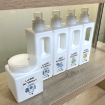손잡이 세탁 세제 통 주방 욕실 소분 리필용기 라벨스티커포함 1250ml 1000ml, TYPE_02. 가루&캡슐세제용