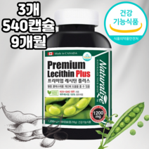 레시틴 대두 1200mg 540캡슐 9개월 하루 인지질 1440mg 캐나다 총 3개
