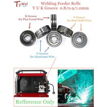 용접봉 논가스 알곤 co2 CO2 동 은납봉 용접 피더 롤 v u 널 홈 0.6mm 0.8mm 1.0mm 크기 30x10x10mm 스틸 알루미늄 플럭스 코드 mig 피더, k 홈 0.8-1.0