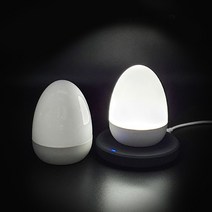 무선 충전 에그 소프트 무드등 침실 거실, 화이트 MON-LAMP