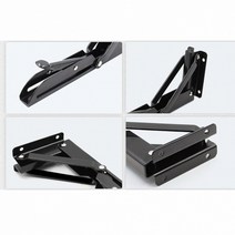 영달철물 벽고정 접이식 선반대 2P세트 VER2 (24CM) (블랙) 접이식미니선반 정리선반