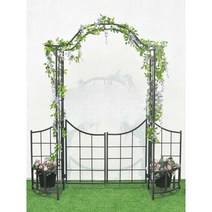 넝쿨지지대 조경 울타리 대문 아치 장미 화단 꾸미기, AB285 블랙