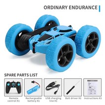 4WD RC 자동차 2.4G 4CH 스턴트 360 도 회전 원격 제어 롤 트럭 장난감 6-14Y 어린이 선물, 03 Battery1