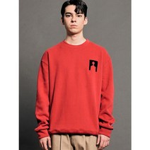 [페프스튜디오] 섀도우 자수 맨투맨 (썬레드)