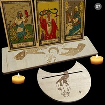 타로책 스프레드천 동양 카드 종류 예쁜 초보 세트 le tarot 나무 트리플 문 스탠드 타로 캔들 디스플레이 홀더 제단 용품 여성 남성 선물 2 개 4 신제품, CHINA, 7