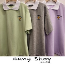 [으니샵] 스마일카라반팔티 여성카라반팔티 여자카라반팔티 스마일카라티 스마일반팔티 여름반팔티 여름티셔츠 여성반팔티 여자반팔티 미소반팔티 중고등학생 학생카라반팔티 데일리카라티 반팔티