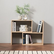 간편조립 DIY 폭조절 2단 낮은 책장 책꽃이 공간박스, 색상:화이트