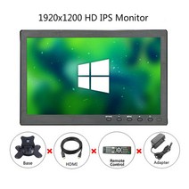 휴대용 모니터 10 인치 터치 스크린 패널 pc 게임 모니터 ps4 xbox 시리즈 라즈베리 파이 스위치 용 hdmi vga bnc av usb 포트, 협력사, 10.1 1920x1200