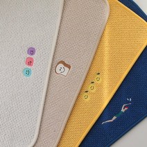 [쇼핑엔티] 워셔블 푸디 자수 발매트, 아이보리