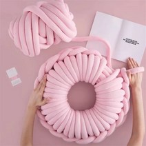 프리미어울실 두꺼운 슈퍼 벌크 청키 원사 손 뜨개질 크로셰 부드러운 큰 면 DIY 팔 로빙 담요용 스피닝 1kg, Pink-0.5KG