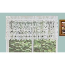 Creative Linens 니트 레이스 주방 커튼 밸런스 아이보리 1PC