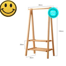 나무 원목 행거 긴옷 접이식 옷걸이 스탠드행거 원룸 드레스룸 매장 A타입+스마일와펜(4.5cm), 원목 800 이단선반+스마일와펜