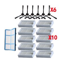 진공 로봇 클리너 부품 사이드 브러시 ilife v5 V3 v5pro V50 V55 x5 용 1 차 먼지 필터 걸레 Hepa, 09 라벤더