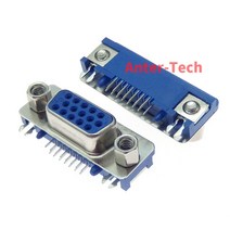 20PCS VGA 인터페이스 3.08 DB15 15 핀 구멍의 3 줄 초박형 암 시트 HDR15 DR15Pin pcb 커넥터 소켓