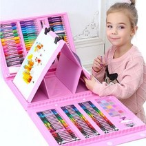 국내배송 유니크36 슈퍼메가아트세트 미술놀이 색칠공부 크레파스세트208종, 핑크