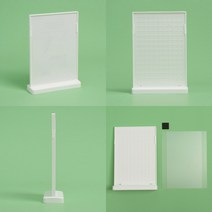 라온지니 T자 세로형 아크릴 쇼케이스 A5 화이트 POP안내판 POP대 양면쇼케이스