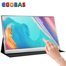 Egobass휴대용 모니터 초박형 156 인치 FHD USBC HDMI 삼성 화웨이 스마트 폰 노트북 스위치 XBOX PS5 호환, 01 Touch Silver