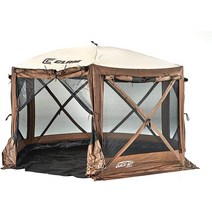 미국직구 CLAM Quick-Set Pavilion Camper 12.5 x Foot 휴대용 팝업 캠핑 야외 전망대 스크린 텐트 6 Sided Canopy Shelter w /, 기본