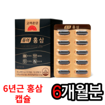 식약처인증 고려은단 퓨어 홍삼 캡슐 60캡슐 면역력 피로개선 6년근홍삼 진세노사이드 홍삼 효능 추천 효과 캡슐 피로회복 체력 향산화 부모님선물, 6개, 60정